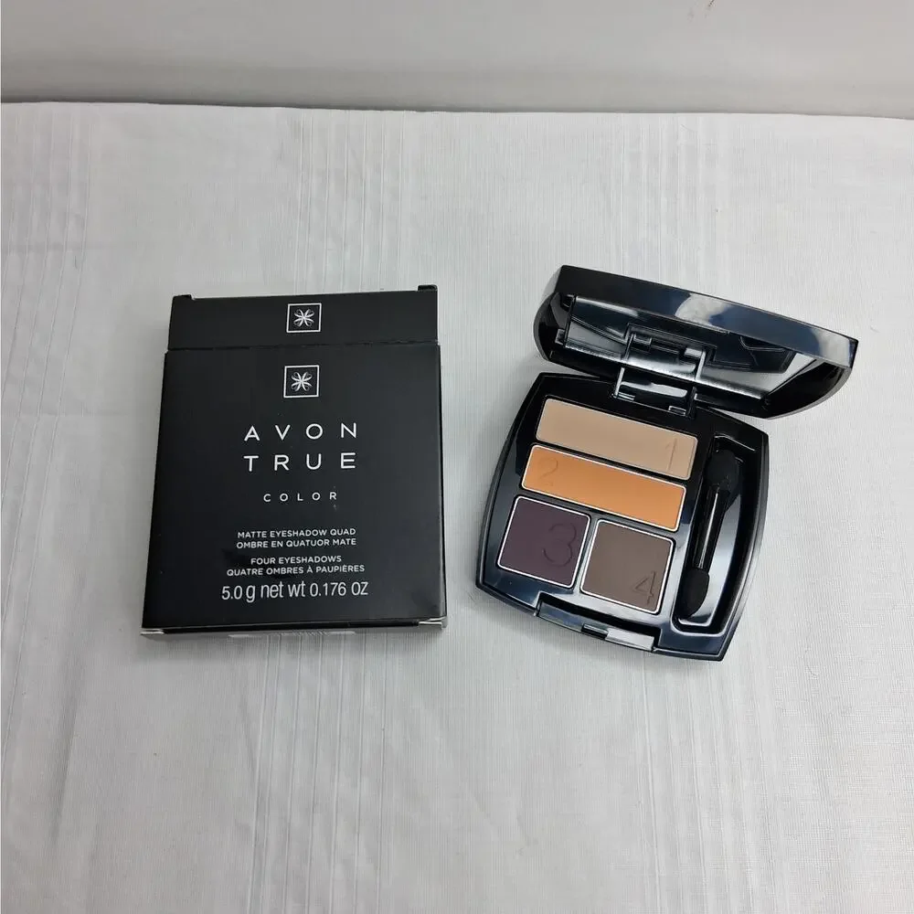 Avon True‎ Color Matte Eyeshadow Desert Sunset Quad NIB Purple Orange Brown